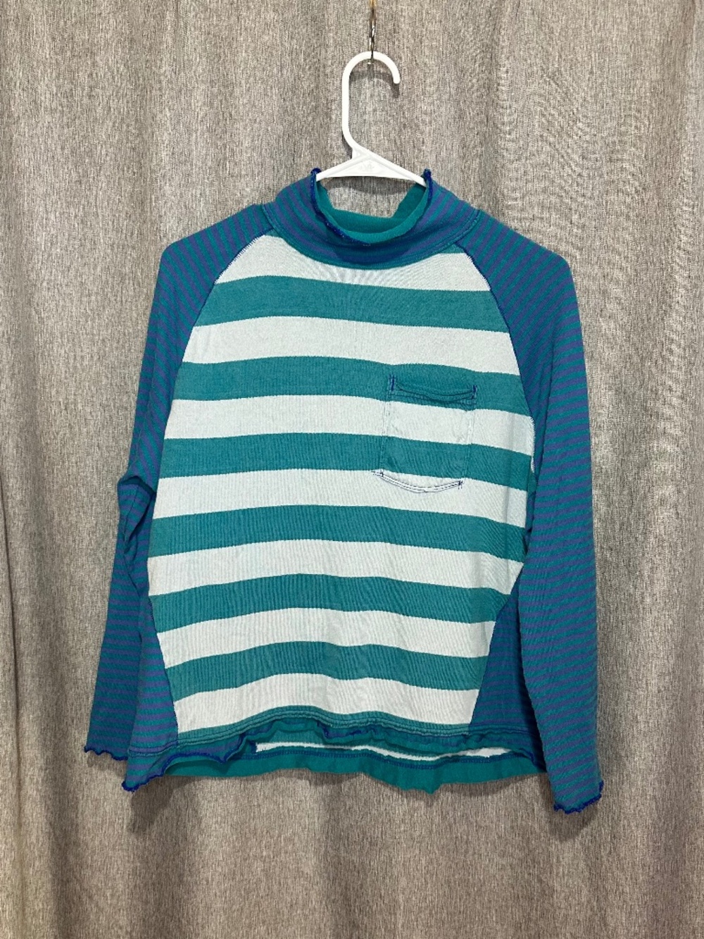 We The Free by Free People Punk Playful Striped Mock Neck Tee - XS